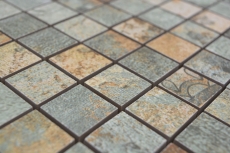 Mosaico ceramico dipinto a mano in gres porcellanato beige marrone grigio verde opaco parete pavimento cucina bagno doccia MOS18-25CB_m