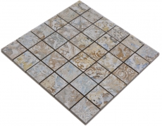 Mosaico ceramico dipinto a mano in gres porcellanato multicolore opaco parete pavimento cucina bagno doccia MOS14-47CS_m