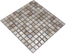 Mosaico di vetro dipinto a mano tessere di mosaico beige lucido coccodrillo texture parete cucina bagno doccia MOS68-WL34_m