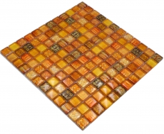 Mosaico di vetro dipinto a mano mosaico piastrelle arancione lucido serpente parete cucina bagno doccia MOS68-WL44_m
