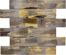 Mosaico di vetro dipinto a mano piastrelle di mosaico nero con oro lucido parete cucina bagno doccia MOS88-SW01_m