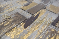 Mosaico di vetro dipinto a mano piastrelle di mosaico nero con oro lucido parete cucina bagno doccia MOS88-SW01_m