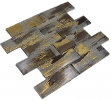 Mosaico di vetro dipinto a mano piastrelle di mosaico nero con oro lucido parete cucina bagno doccia MOS88-SW01_m