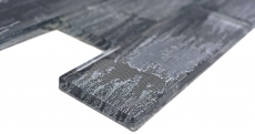 Mano modello di vetro mosaico piastrelle nero con argento lucido parete cucina bagno doccia MOS88-SW02_m