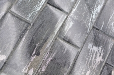 Mano modello di vetro mosaico piastrelle nero con argento lucido parete cucina bagno doccia MOS88-SW02_m