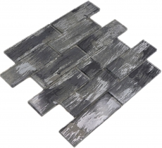 Mano modello di vetro mosaico piastrelle nero con argento lucido parete cucina bagno doccia MOS88-SW02_m