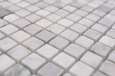 Campione a mano pietra naturale mosaico marmo bianco carrara look opaco parete pavimento cucina bagno doccia MOS38-15-2000_m
