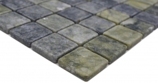 Mosaico di pietra naturale dipinto a mano in marmo verde opaco parete pavimento cucina bagno doccia MOS42-32-407_m