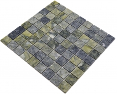 Mosaico di pietra naturale dipinto a mano in marmo verde opaco parete pavimento cucina bagno doccia MOS42-32-407_m