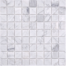Campione a mano pietra naturale mosaico marmo bianco carrara look opaco parete pavimento cucina bagno doccia MOS42-32-2000_m