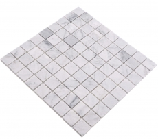 Campione a mano pietra naturale mosaico marmo bianco carrara look opaco parete pavimento cucina bagno doccia MOS42-32-2000_m