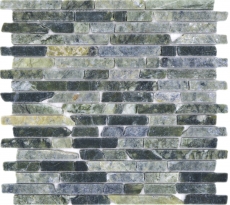 Piastrelle di pietra naturale dipinte a mano mosaico marmo verde opaco parete pavimento cucina bagno doccia MOS40-0407_m