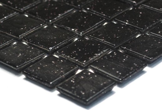 Piastrella di vetro a mosaico punti neri doccia MURO BAGNO parete cucina - MOS50-0302
