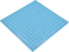 Piastrella di vetro a mosaico blu medio per piscina - 200-A13