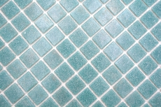 Piastrella di mosaico di vetro Pastello Blu Grigio Classico incollata su carta - MOS200-A52