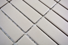 Piastrella di mosaico in ceramica tondini grigio chiaro non smaltato MOS24-1202_f