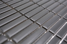 Aste in ceramica a mosaico retrò anni 50-60 cinturini neri opachi MOS24-BM8