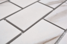 Mosaico ceramico incollato a parete Calacatta bianco grigio-marrone opaco MOS26M-1112
