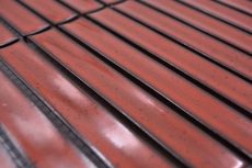 Aste in ceramica a mosaico retrò vintage anni 50-60 cinghie rosso lucido maculato MOS24-CS56