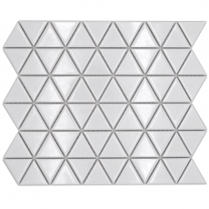 Mosaico ceramico triangolo diamante uni bianco lucido MOS13-t51