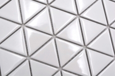 Mosaico ceramico triangolo diamante uni bianco lucido MOS13-t51