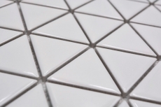 Mosaico ceramico triangolo diamante uni bianco lucido MOS13-t51