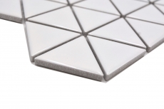Mosaico ceramico triangolo diamante uni bianco lucido MOS13-t51
