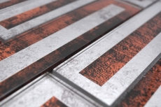 Piastrella di mosaico di vetro 2D look rosso argento grigio sfumato MOS88-W1