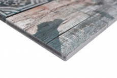Mosaico in vetro Piastrella Vintage Patchwork grigio marrone pastello verde effetto legno MOS160-W950