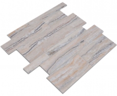 Tappetino autoadesivo in vinile effetto pietra bianco grigio oro rettangolare MOS200-SP06