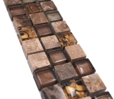 Bordo a mosaico Bordo a mosaico in vetro pietra naturale mix beige marrone emperador MOS92BOR-1303