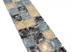Mosaico Border Mosaico di vetro rotto misto grigio beige marrone MOS92BOR-1302