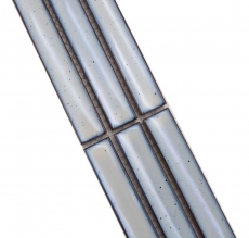 Bacchette con bordo a mosaico bianco maculato lucido MOS24BOR-CS66