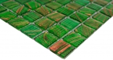 Piastrella di mosaico di vetro verde perla chiaro verde oro rame iridescente MOS230-G24