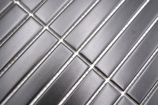 Mosaico ceramico nero opaco effetto tondino Piastrella per parete cucina Backsplash per doccia bagno MOS24-S60_f