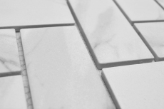 Mosaico ceramico bianco opaco effetto pietra piastrelle mosaico cucina piastrelle backsplash bagno doccia parete MOS24-1102_f