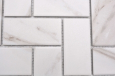 Mosaico ceramico bianco opaco effetto pietra piastrelle mosaico cucina piastrelle backsplash bagno doccia MOS24-1112_f