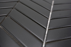 Mosaico ceramico nero opaco a forma di freccia Piastrella da parete per cucina Backsplash per bagno Parete doccia MOS24-EV29_f