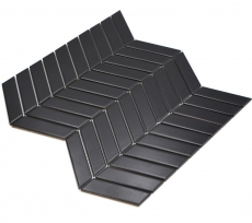 Mosaico ceramico nero opaco a forma di freccia Piastrella da parete per cucina Backsplash per bagno Parete doccia MOS24-EV29_f