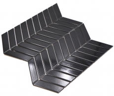 Mosaico ceramico nero lucido effetto freccia piastrelle mosaico cucina piastrelle backsplash bagno doccia parete MOS24-EV39_f