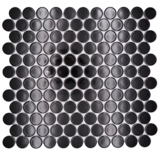 Ceramica mosaico nero lucido aspetto rotondo mosaico piastrelle cucina muro piastrelle backsplash bagno doccia muro MOS10-0300GR_f