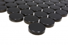 Ceramica mosaico nero lucido aspetto rotondo mosaico piastrelle cucina muro piastrelle backsplash bagno doccia muro MOS10-0300GR_f