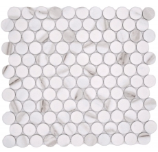 Mosaico ceramico bianco opaco effetto pietra Piastrella da cucina Backsplash da parete Parete doccia bagno MOS10-1112GR_f