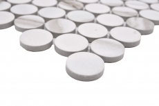 Mosaico ceramico bianco opaco effetto pietra Piastrella da cucina Backsplash da parete Parete doccia bagno MOS10-1112GR_f