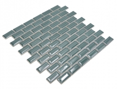 Mosaico ceramico verde scuro lucido aspetto metro mosaico piastrelle cucina parete backsplash bagno doccia MOS26-0616_f