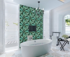 Piastrella di vetro mosaico mix verde nero lucido aspetto floreale piastrella di mosaico cucina piastrella specchio bagno doccia parete MOS88-Pic05_f