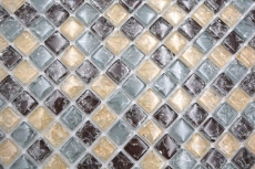 Mosaico di vetro mix blu beige marrone lucido piastrelle mosaico cucina parete backsplash bagno doccia parete MOS92-1302_f