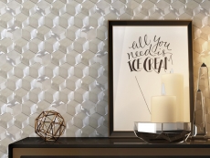 Mosaico metallico Titanio lucido/opaco aspetto esagonale piastrella di mosaico parete cucina backsplash bagno doccia parete MOS128-SB_f