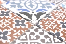 Piastrelle a mosaico autoadesive mix crema/blu/arancio/grigio opaco look retro piastrelle a mosaico cucina piastrelle backsplash bagno MOS200-S1406_f