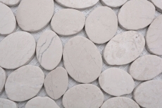 Mosaico in pietra naturale Mosaico mix bianco/blu/arancio/grigio aspetto ciottolo opaco Mosaico parete cucina Schienale piastrelle Bagno Parete doccia MOS30-0101_f